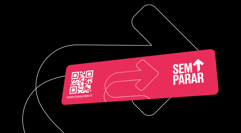 Qual a melhor tag de pedágio: um adesivo da Sem Parar Empresas respondendo à essa pergunta